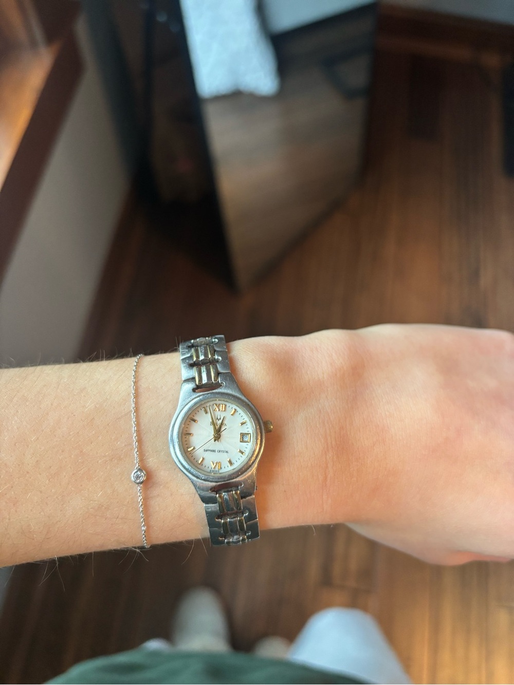 Vintage Bulova Two Tone Stainless Steel Womens Watch